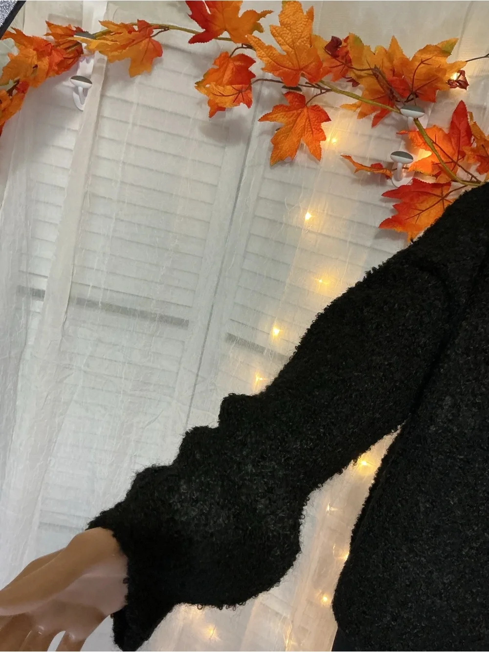 Zenana Teddy Bouclé Button Jacket - black